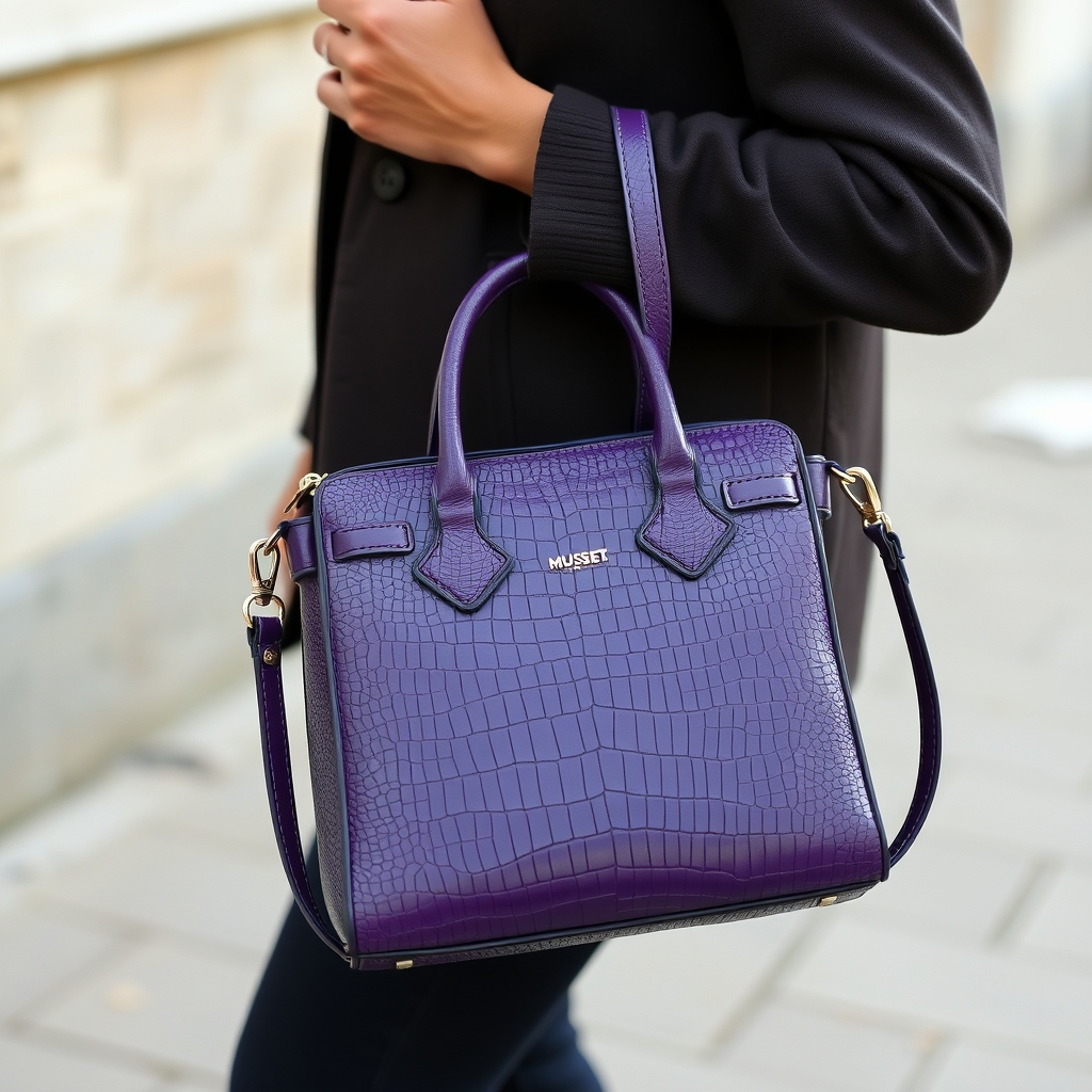 #sac en cuir MUSSET violet grain naturel