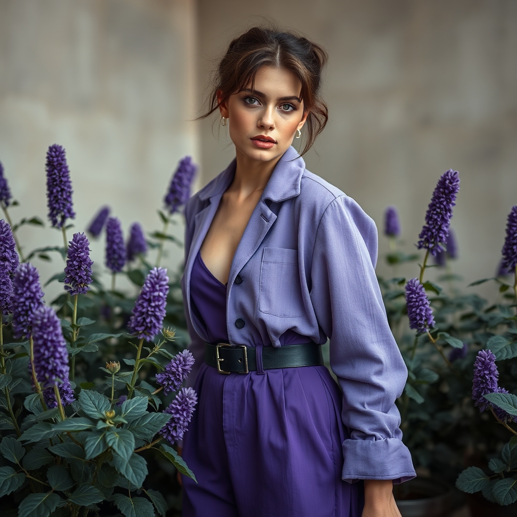 #sac en cuir MUSSET violet grain naturel