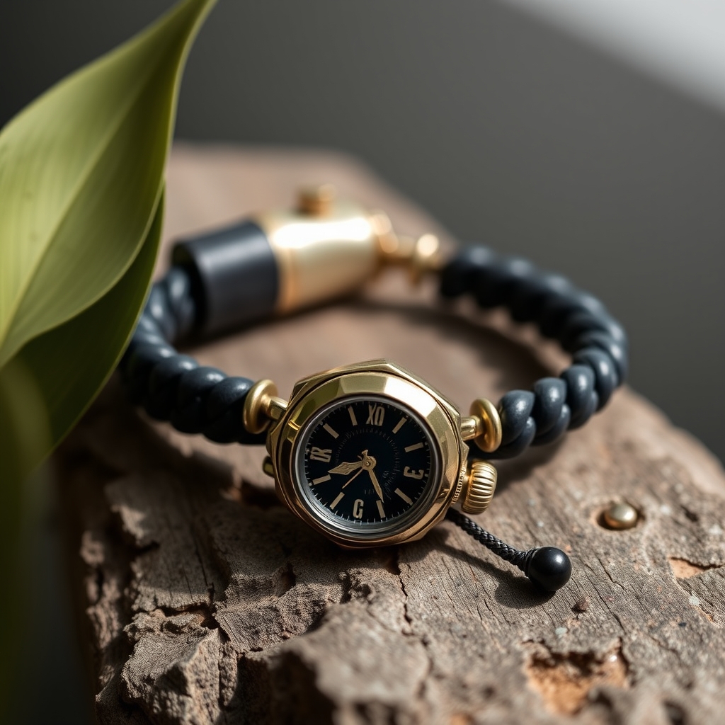 Bracelet manchette en cuir grain naturel